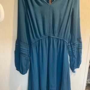 Knox Rose Teal Blouse with Ruffle Detail